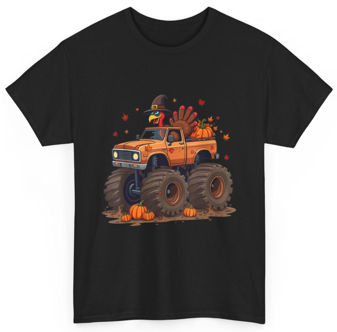 Thanksgiving Turkey Monster Truck youth Boys Kids toddlers T-shirt S