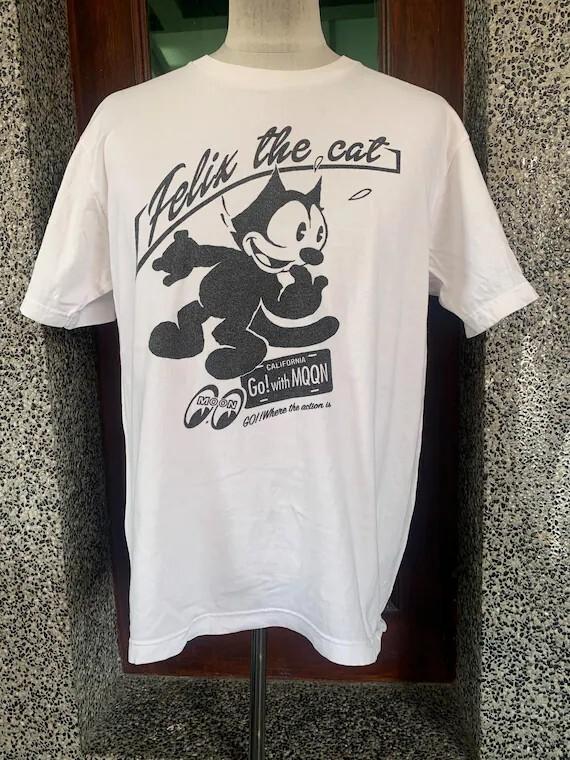 Vintage Mooneyes Felix The Cat Graphics White T-shirt All size 5HRT23 Unisex T-Shirt XXXL