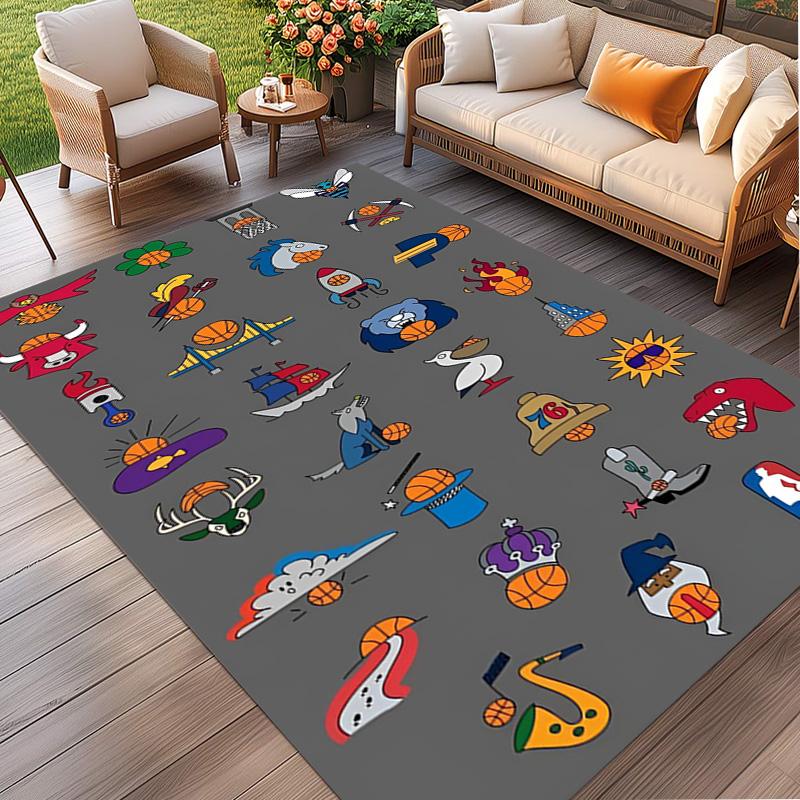 NBA basketball Print Rug, Washable Floor Carpet, For Entryway Dorm Laundry Room Office Study, Home Decor Birthday Christmas Gift