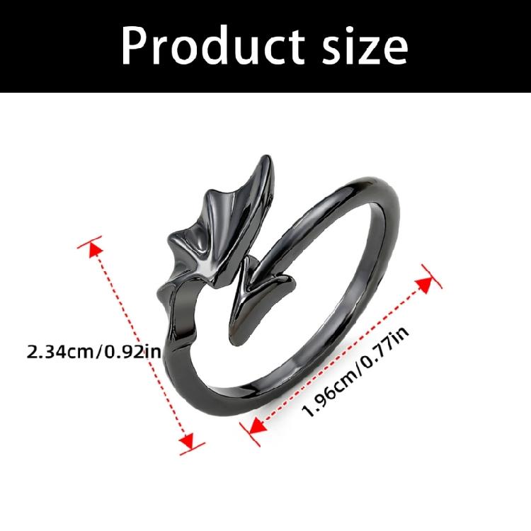 Wing Adjustable Couple Rings Gothic Open Jewelry Sturdy Alloy Romance Matching Accessory