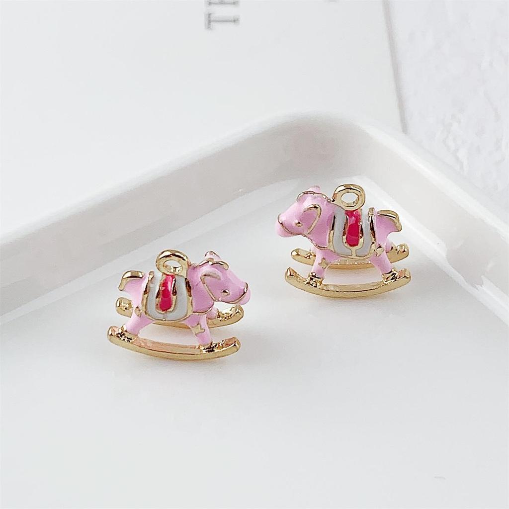 Three-Dimensional Colorful Carousel Alloy Pendant for DIY Jewelry