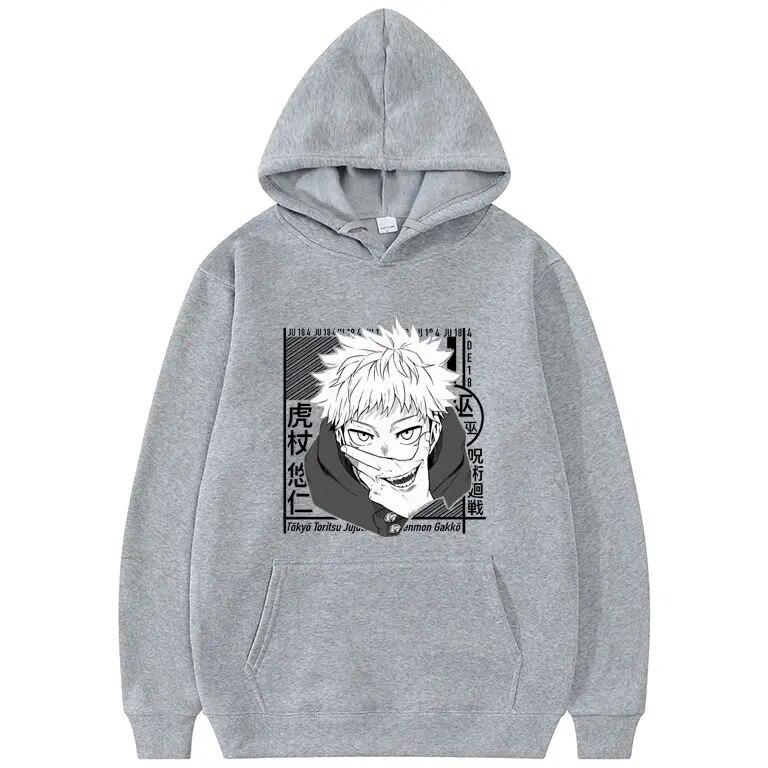 Japan Unisexga Style Jujutsu Kaisen Hoodie Itadori Yuji Pattern Print Hoodies Unisex Casual Fashion Hooded Women Harajuku Sweatshirt