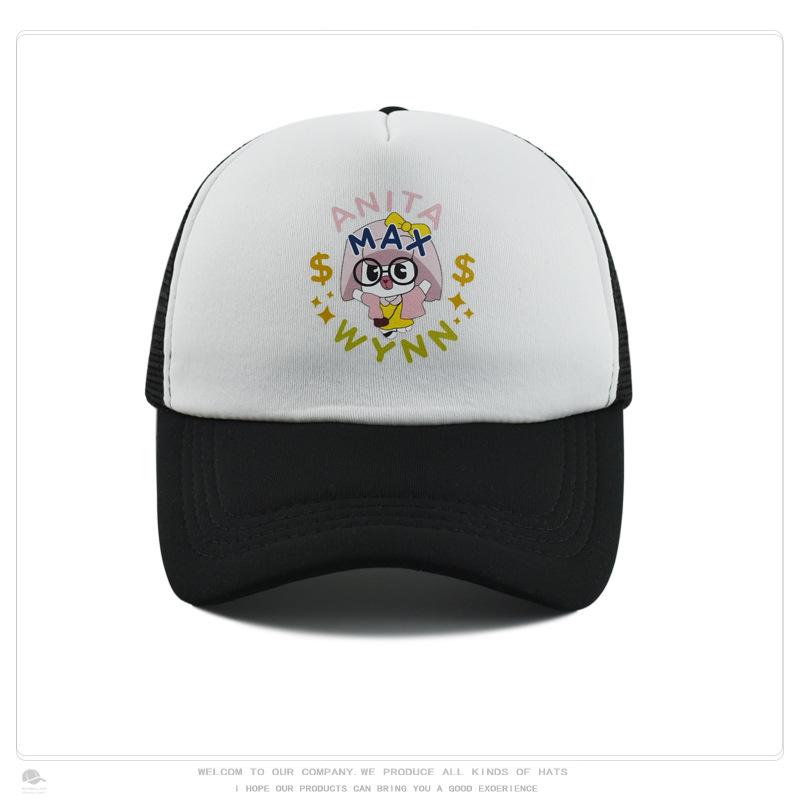 WYNN Cute Cartoon Print Trucker Hat - Mesh Sponge Baseball Cap