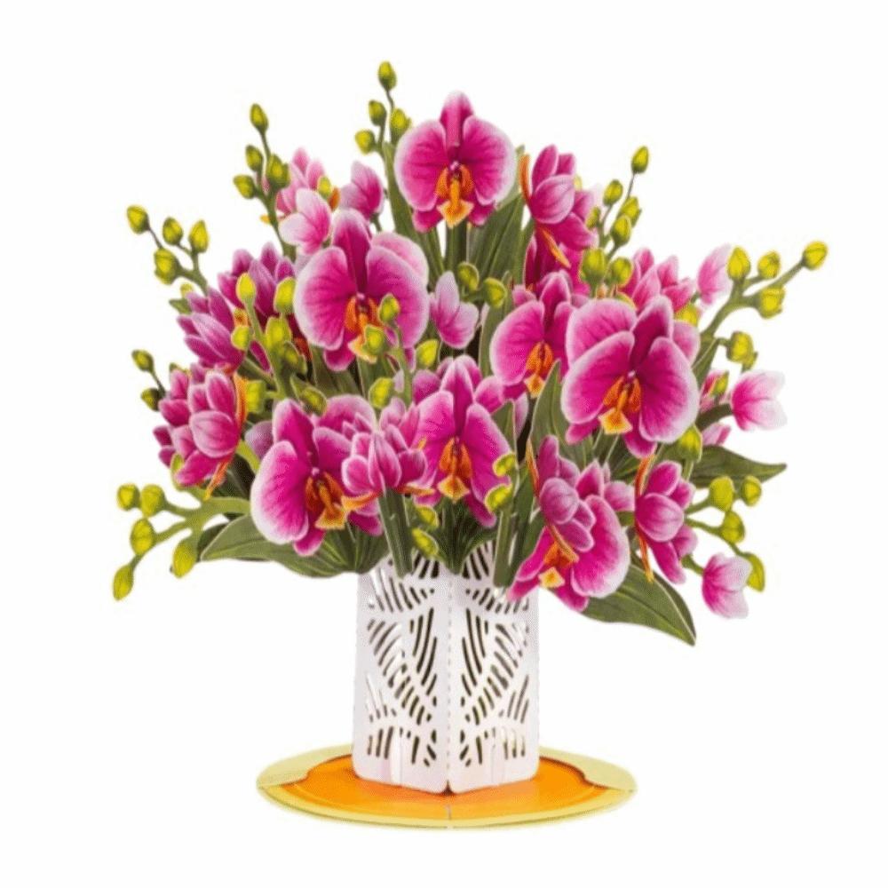 Lavender 3D Pop Up Flower Bouquet Card Romantic Wedding Blessing Card  Mothers Day