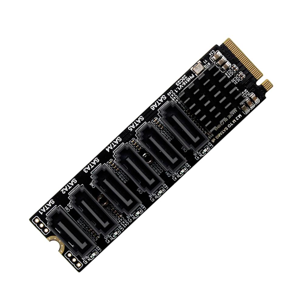 

PCIE3.0 to SATA6G Adapter M2 M-EKY PCIE Riser Card High Speed Transmission Docking Expansion Card for Hard Disk Support SATA чорний