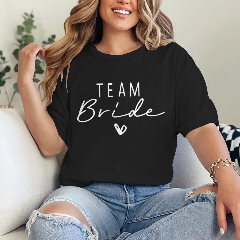 Summer Tops Team Bride Vintage Shirt Future Bride Wedding Bachelorette T-Shirts Short Sleeve Unisex Bride Team Wedding Party Tees