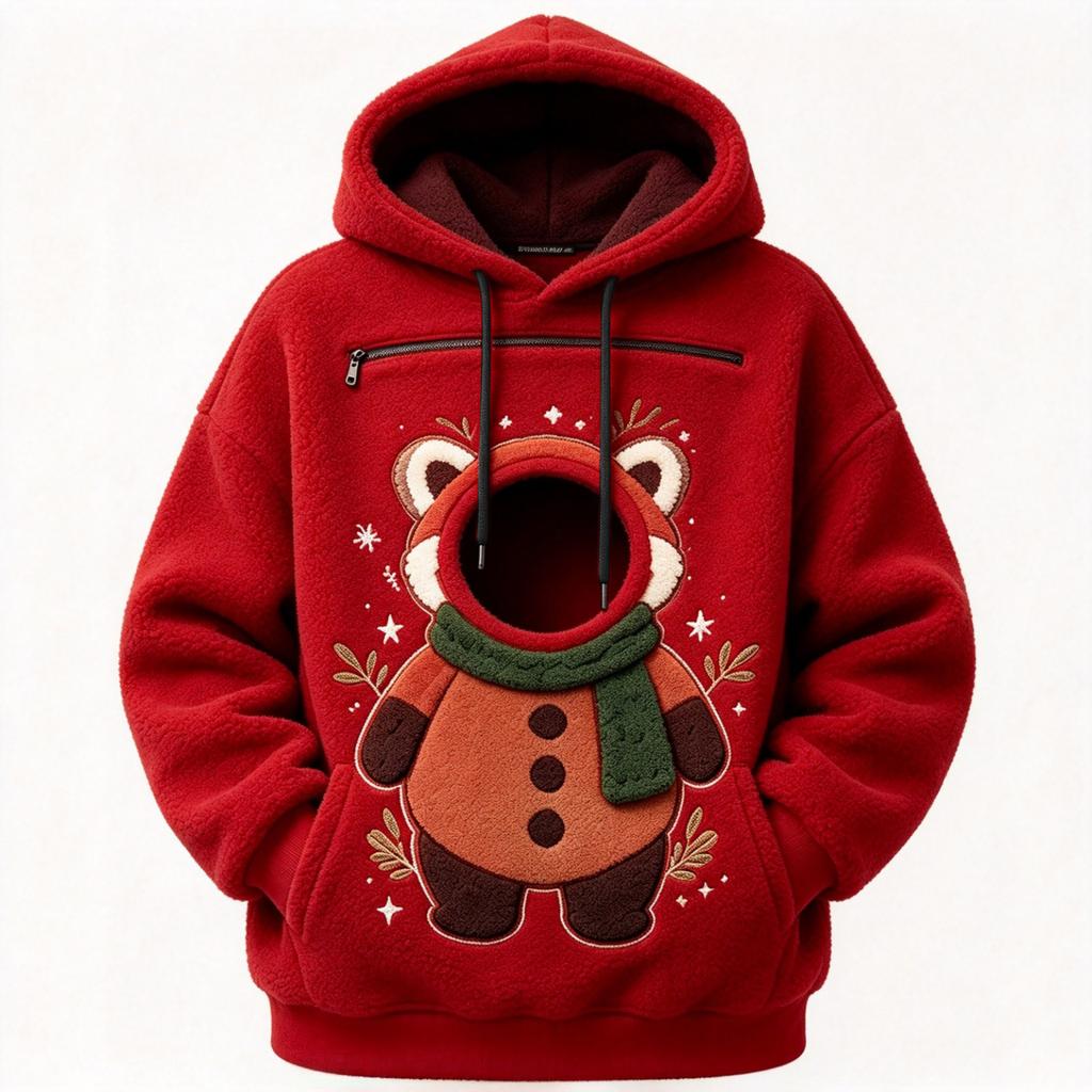 Felpa con cappuccio unisex alla moda a maniche lunghe con tasca per cane, felpa calda casual larga per l'uso quotidiano