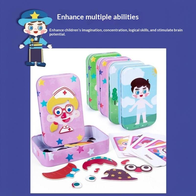 Magnetic Dress Up Puzzle Toy BPA Free Safe Expression Changing Game for Kids 3+ Kindergarten Activity Reward Gift
