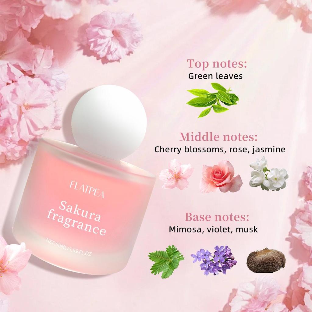 Cherry Blossom Women's Perfume Spray - Natural, Fresh, Long-lasting Scent, Alcohol-Free, 50ml
