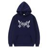Spike-cross Men Hoodie Classic Hooded Pullover, Mayhem Metal Band Cross Logo Front Print, Cozy Fleece Sweatshirt for Sport Outdoor Casual Outfits