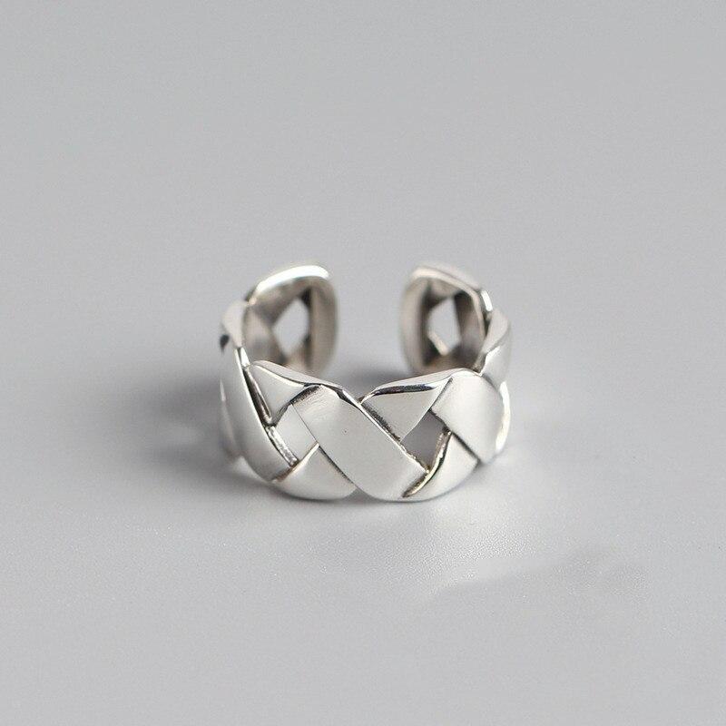 Modish Stylish Sterling Color Woven For Women Rings Smooth Geometric Open Rings JewelryFashion Jewelry
