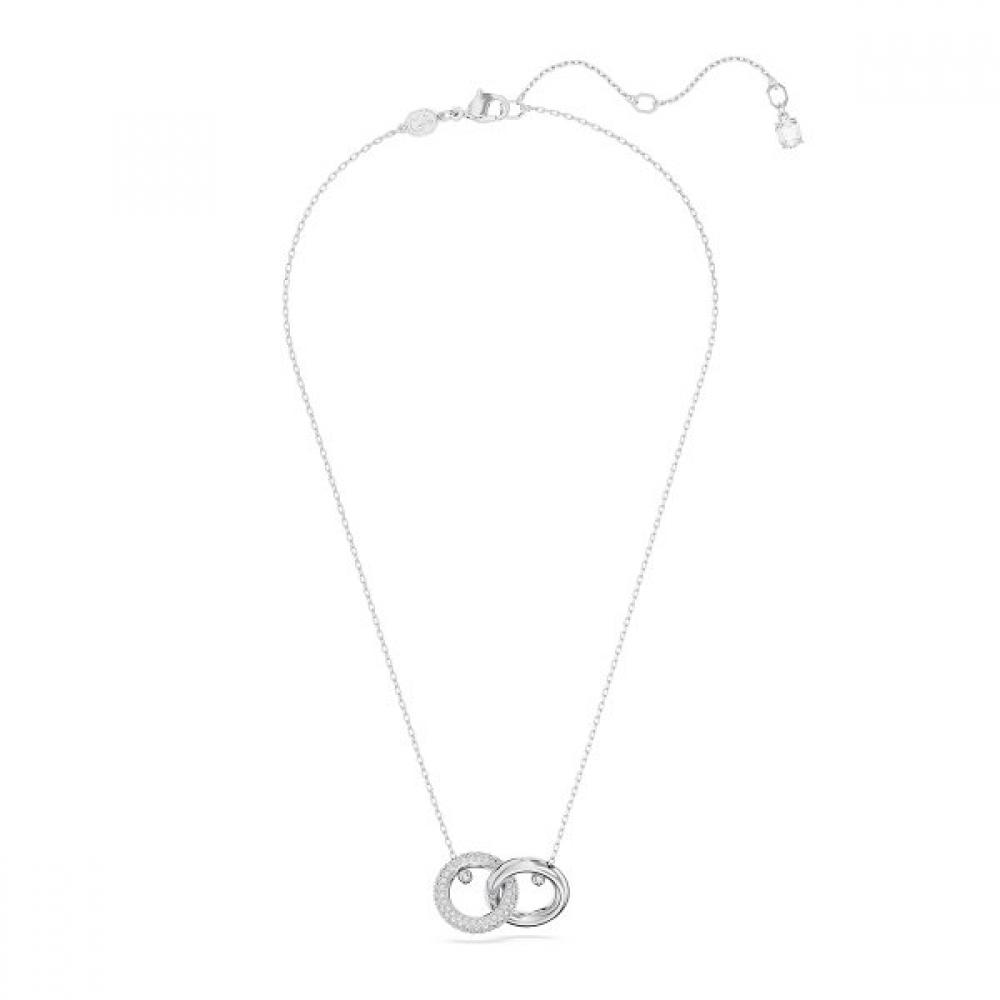 Swarovski Rhodium Interlocking Loop Necklace 5670251