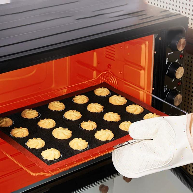 1Pc Perforated Silicone Baking Mat, With Puff & Round Patterns, Reusable Non-Stick Oven Liner, For Cookies Macaron Bread