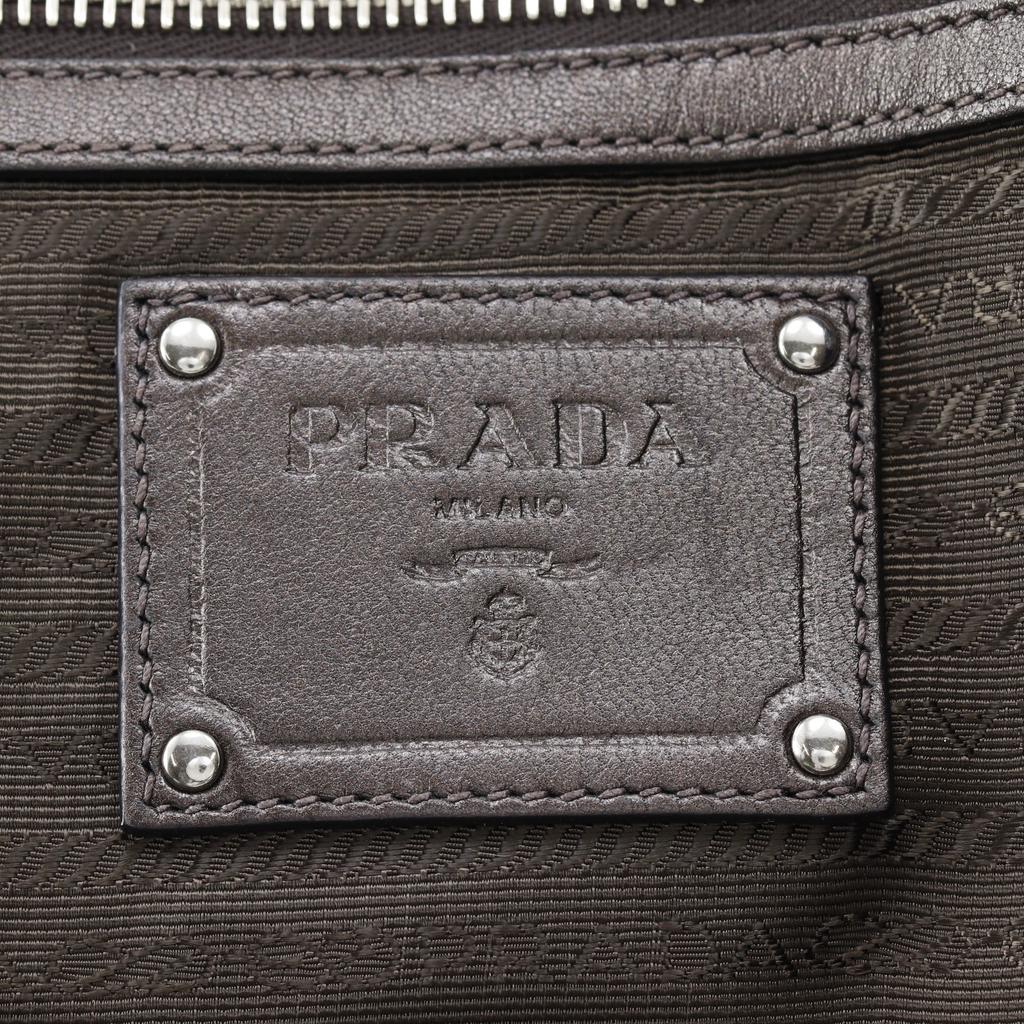 PRADA Frill Tote Bag BR3987 Brown leather Women Used