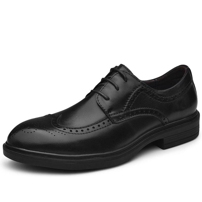 Fashion Men Genuine Cow Leather Brogue Wedding Business Mens Casual Flats Shoes Luxury Brand Oxford Shoes for Men's Shoes Platform Shoes