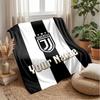 Juventus FC Flanelová deka s vlastním textem a logem fotbalového klubu Personalizovaná fleecová přikrývka Speciální dárek na pohovku do ložnice Domů