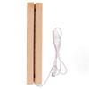 Rectangle LED Lights Display Bases Warm Light USB Interface Wooden Art Lights Display Pedestal for Crystal Glass Acrylic