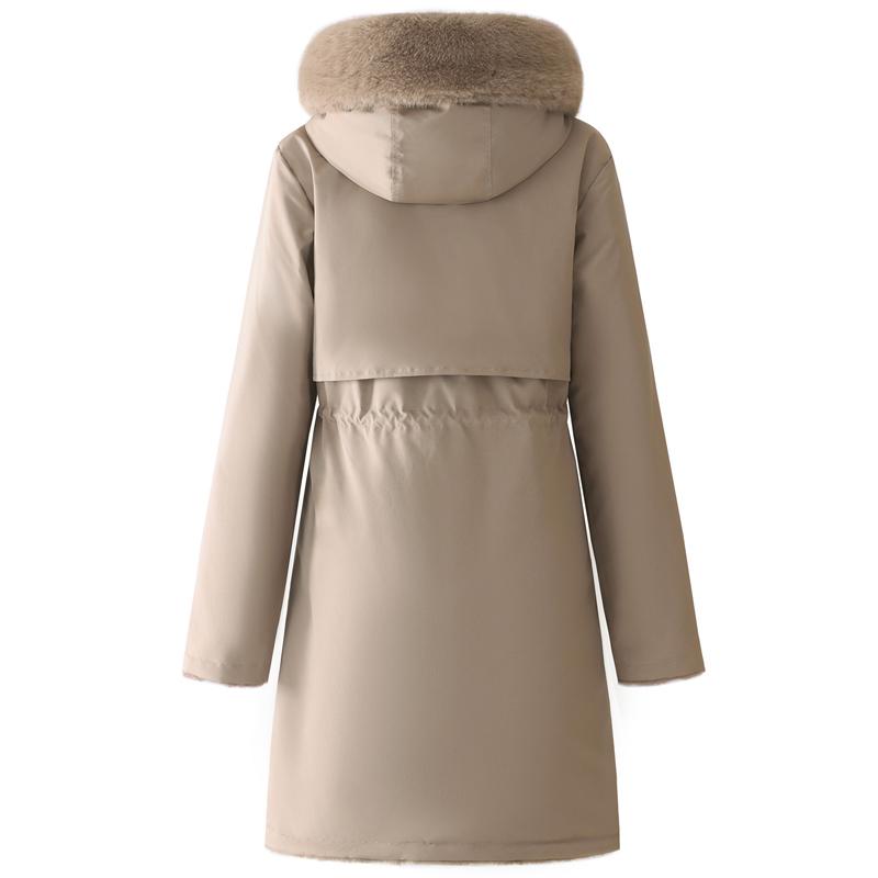 Fashion Winter Coat Female Long Parkas Hooded Can Be Worn On Both The Inside and Outside Loose Thick Warm Women's Faux Fur Jackets