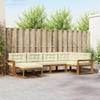 Outdoor Sofa Set with Cushions 6 pcs Natural and Cream