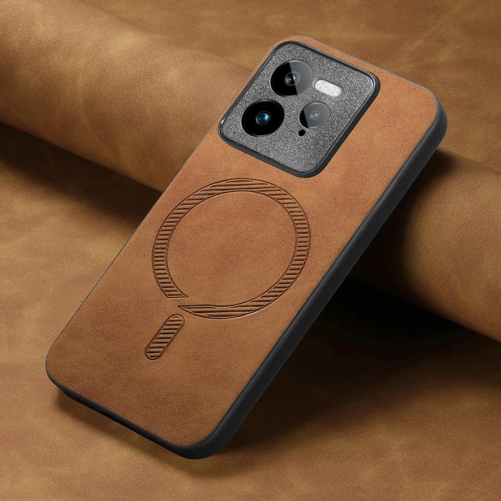 For Magsafe Leather Shockproof Case For Realme GT7 Pro Neo 7 Matte Wireless Charging Protection Cover For Realme 13 12 11 Pro Plus