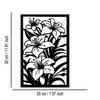 Laser Cut Metal Wall Art Lily Flower Decor for Home Office Living Room Bedroom Garden Gift