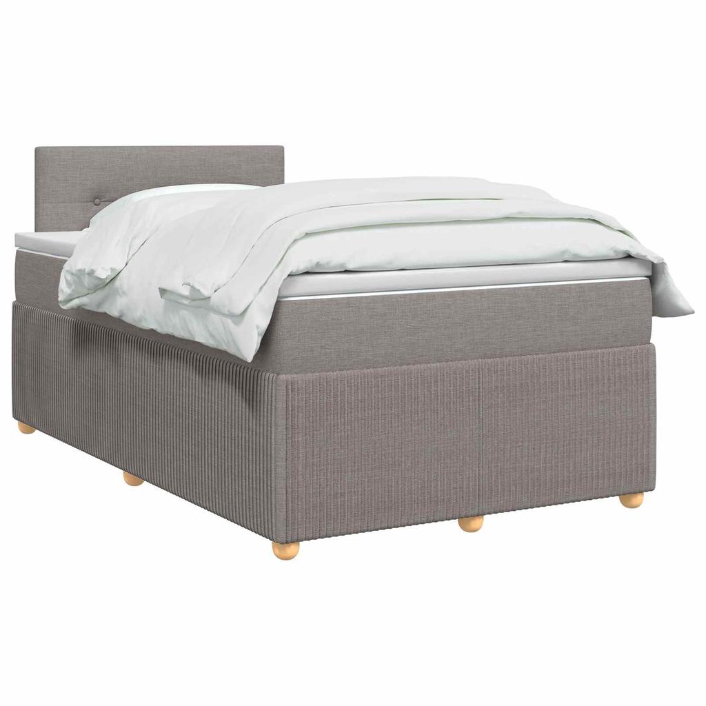 Box Spring Bed with Mattress Taupe 120 X 200 Cm Fabric