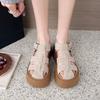 Fashion Retro Woman Shoes 2025 Summer Clogs Heel Increasing Height Female Sandal Platform Hollowed Out Roman Sandals Sandalias De Mujer