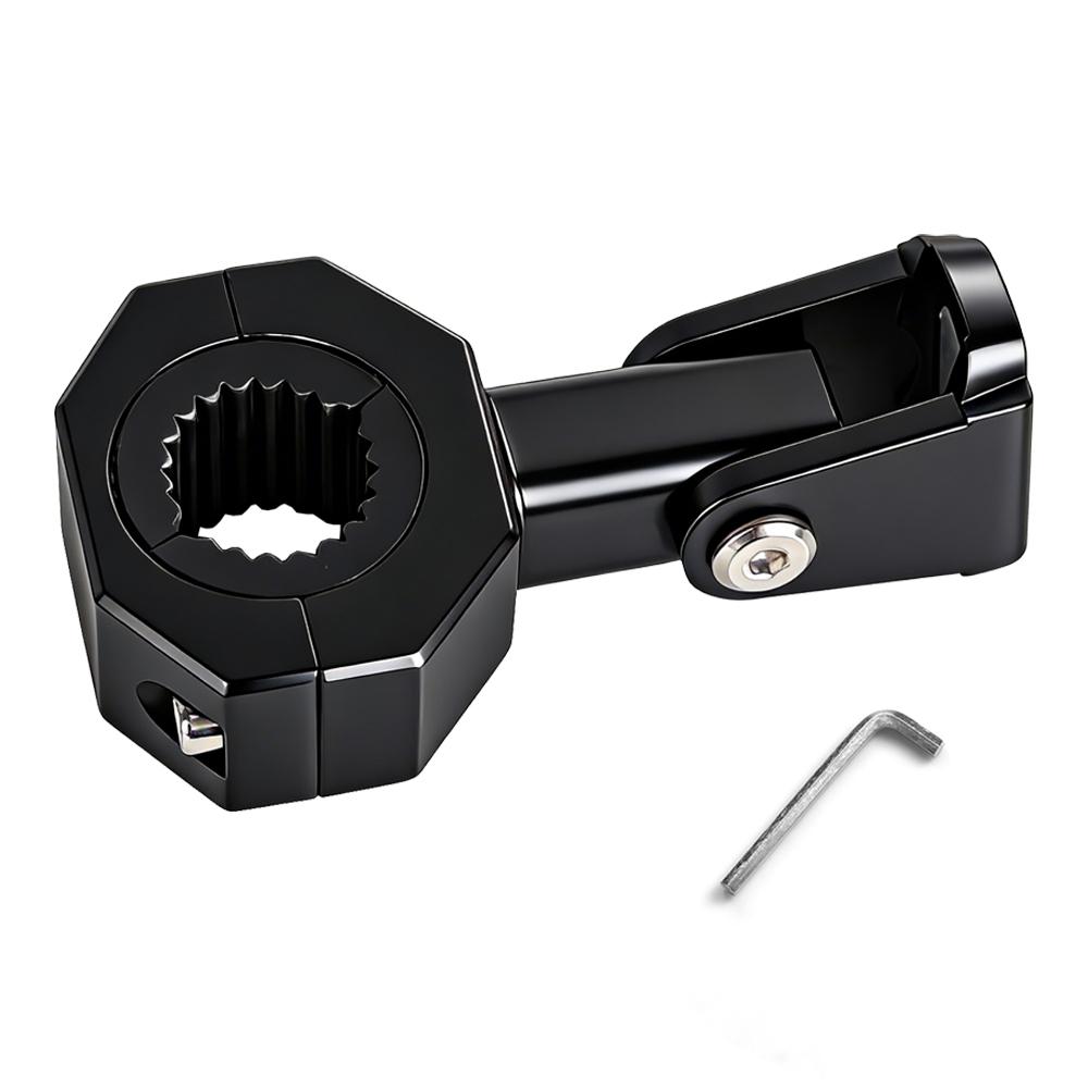 Motorcycle Headlight Spot Light Bracket Mount Fog Tube Fork Clamp Motorcycle Auxiliary Light Bracket 360° Adjustable Accessories