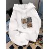 Women's Autumn and Winter Casual Hoodie with Skull and Floral Print Hooded Drawstring Round Neck Long Sleeved Warm Pullover