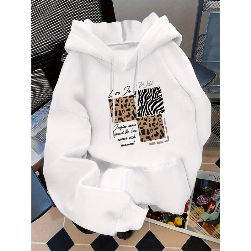 Women's Autumn and Winter Loose Casual Comfortable Letter Printed Thick Long-Sleeved Round Neck Hoodie Pullover