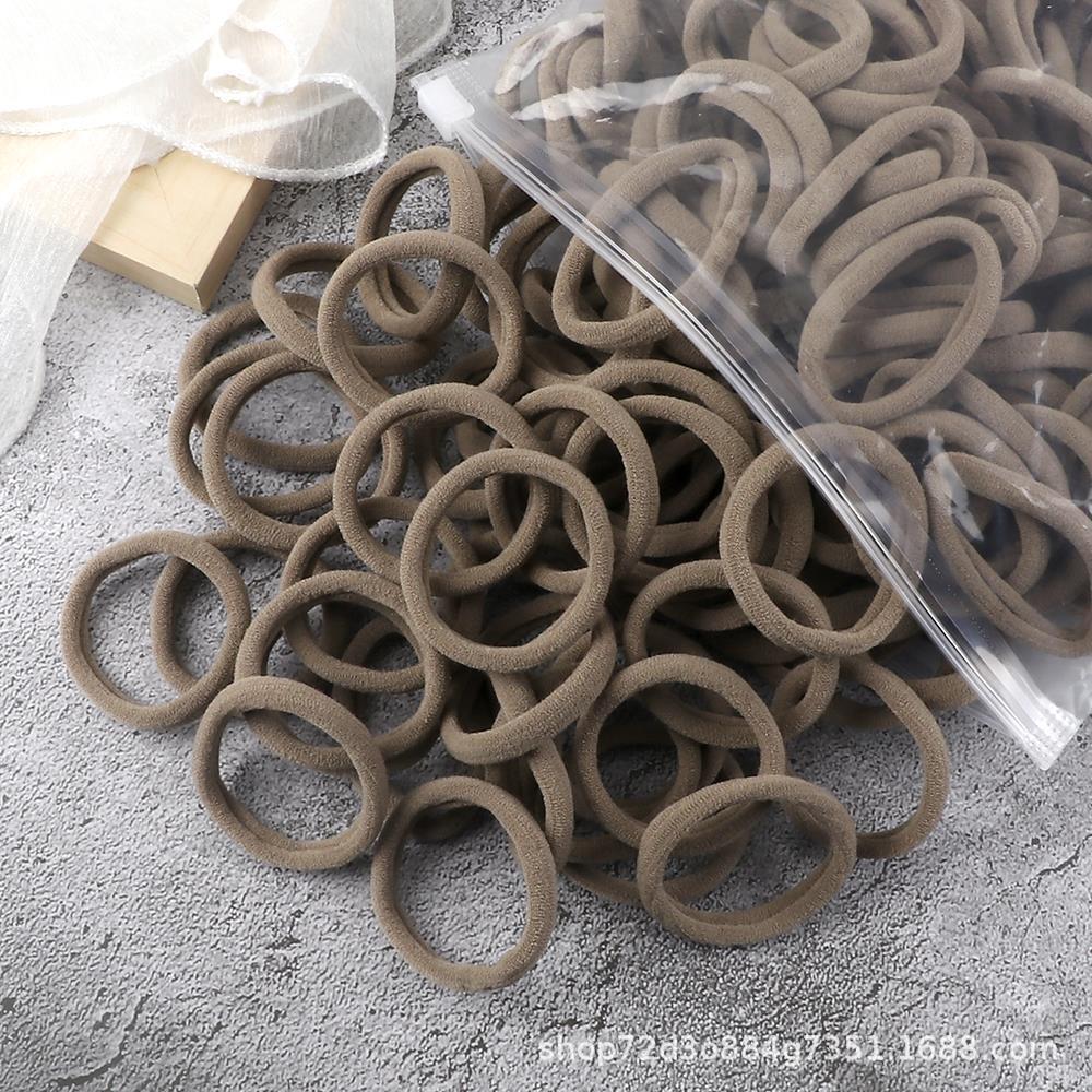 50 Pcs Seamless Hair Ties, 4cm Solid Color Elastic Hair Bands for Women Girls Ponytail