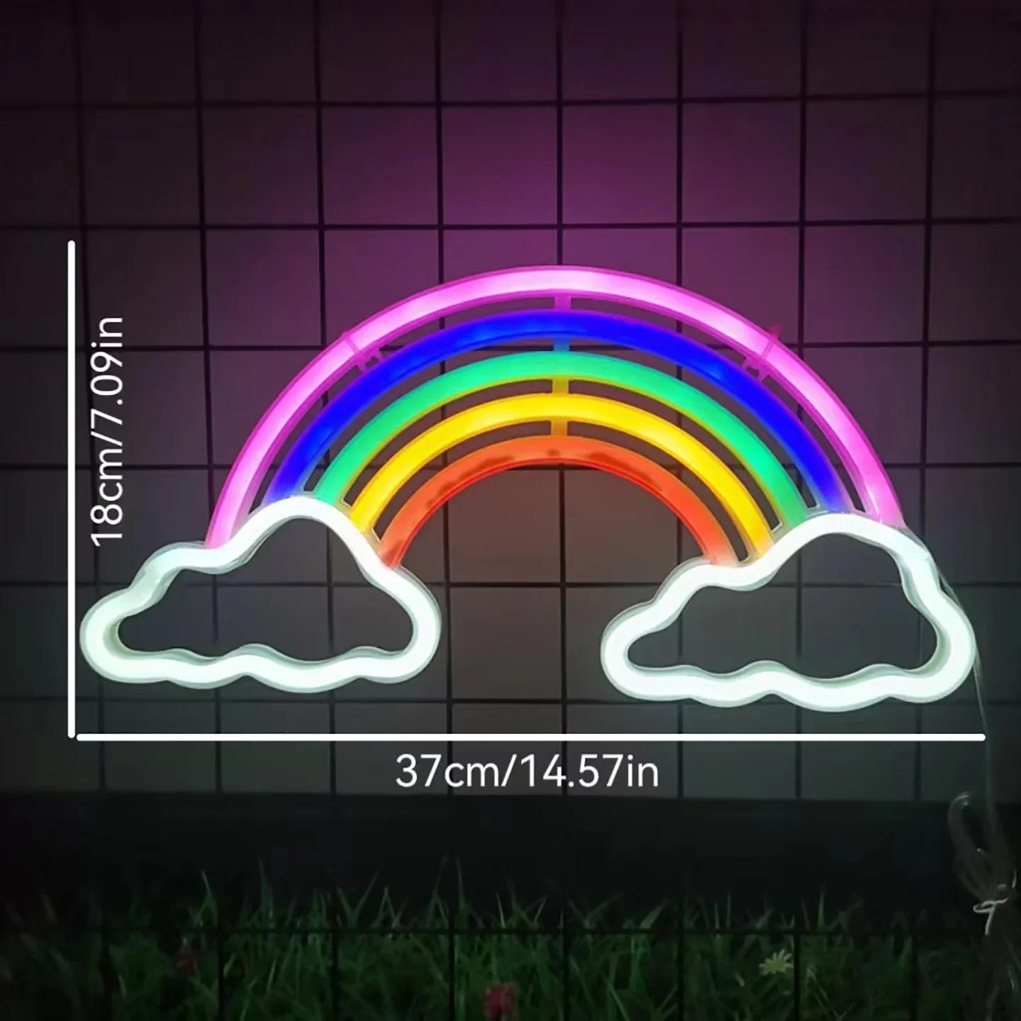 

LED Night Light Neon Rainbow Cloud USB or Battery Love Pride Bedroom Living Room Wedding Party Decoration Birthday Gift lamp battery usb