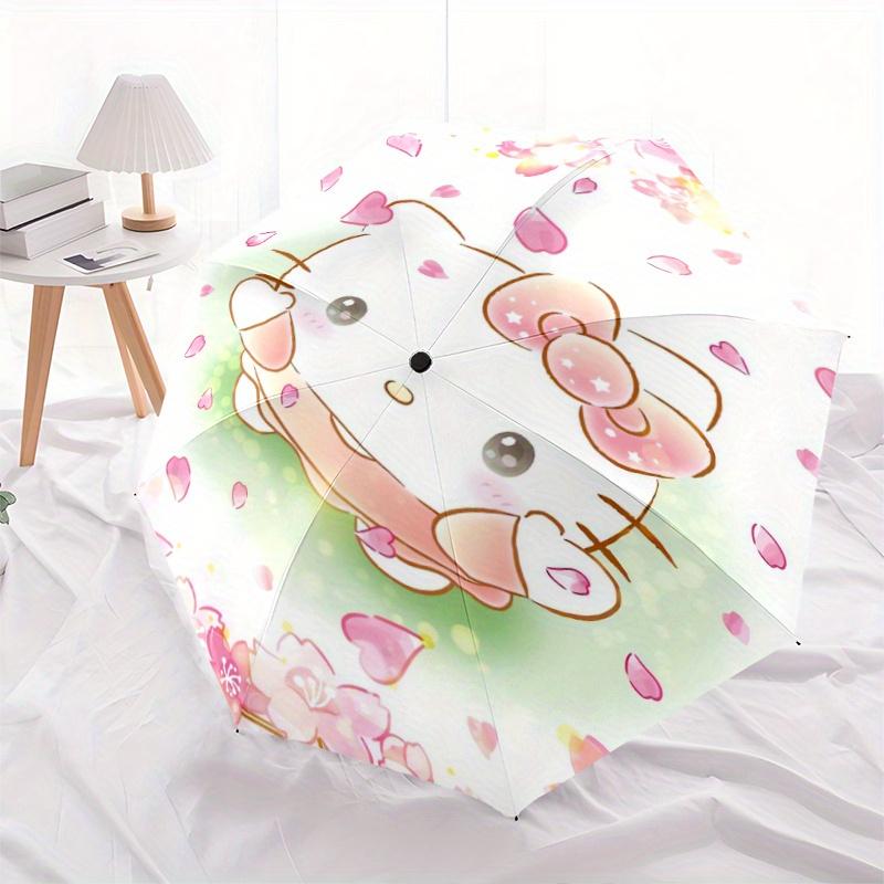 Petals Hello Kitty Automatic Opening and Closing Umbrella - Suitable for Various Occasions, Outdoor Activities, Lightweight and Durable Automatic Fold