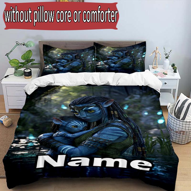 3pcs Duvet Cover Set (1*Duvet Cover + 2*Pillowcase, Without Core), Custom Name Avatar Pattern Bedding Set, Home Bedroom Decor Gift