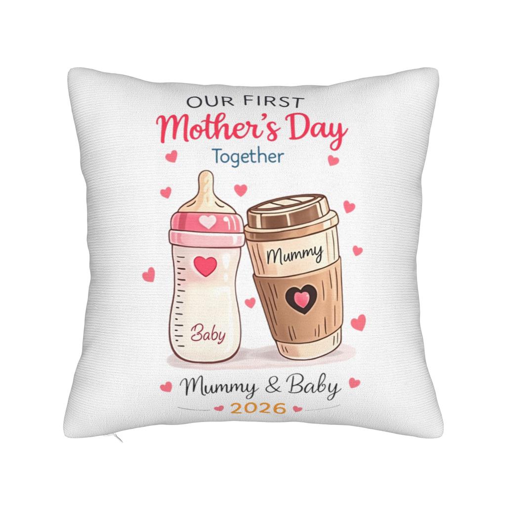 Our First Mothers Day Together Pillow Case Soft Pillow Cover For Living Room Bed Chair Morden Pillowcases