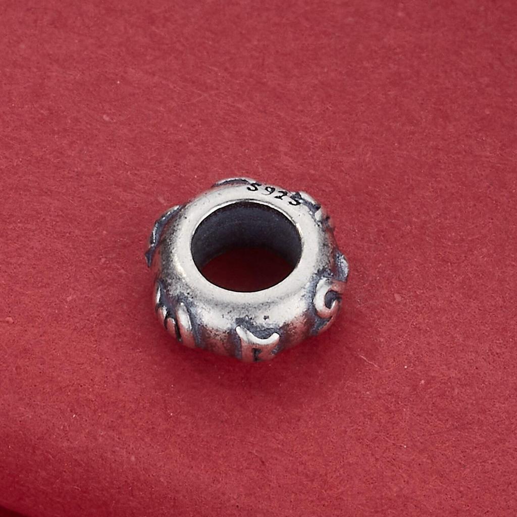 S925 Sterling Silver Mantra & Auspicious Beast Spacer Beads - DIY Beading & Weaving Accessories for Bracelets & Necklaces
