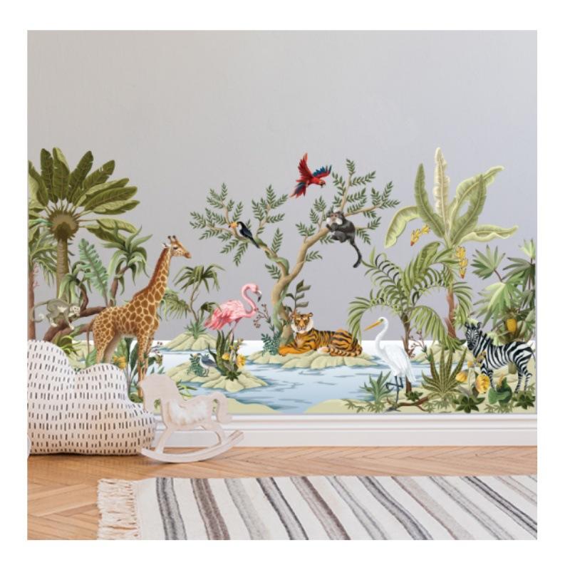 New Forest Animal Self-adhesive Wall Sticker Children's Room Bedroom Background Decorative Wall Sticker