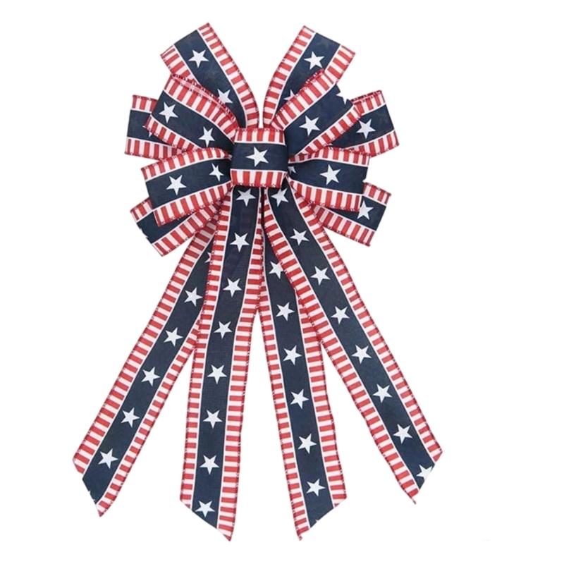 Festival Patriotic Ribbon Bows Handmade DIY Craft Decorative Bowknot For Independence Day Home Party Decoration