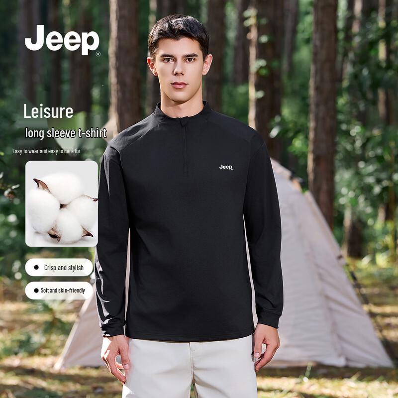 JEEP Men s Semi-High Collar Long Sleeve T-Shirt 3XL