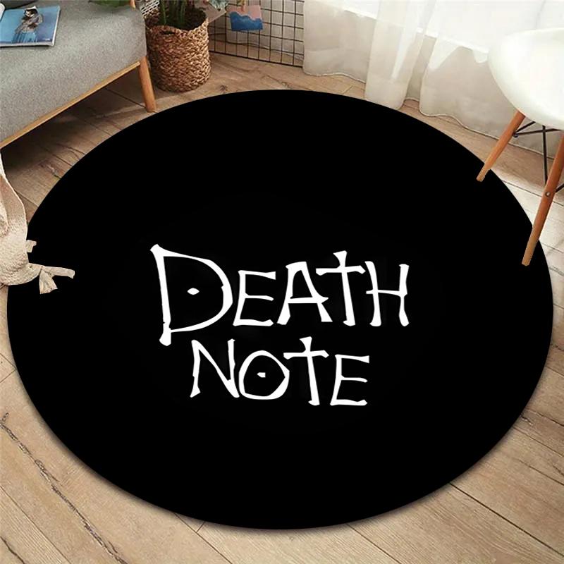 Death Note Round Area Rug,Carpet Rug for Living Room Bedroom Sofa Playroom Decor,Non-slip Floor Mat