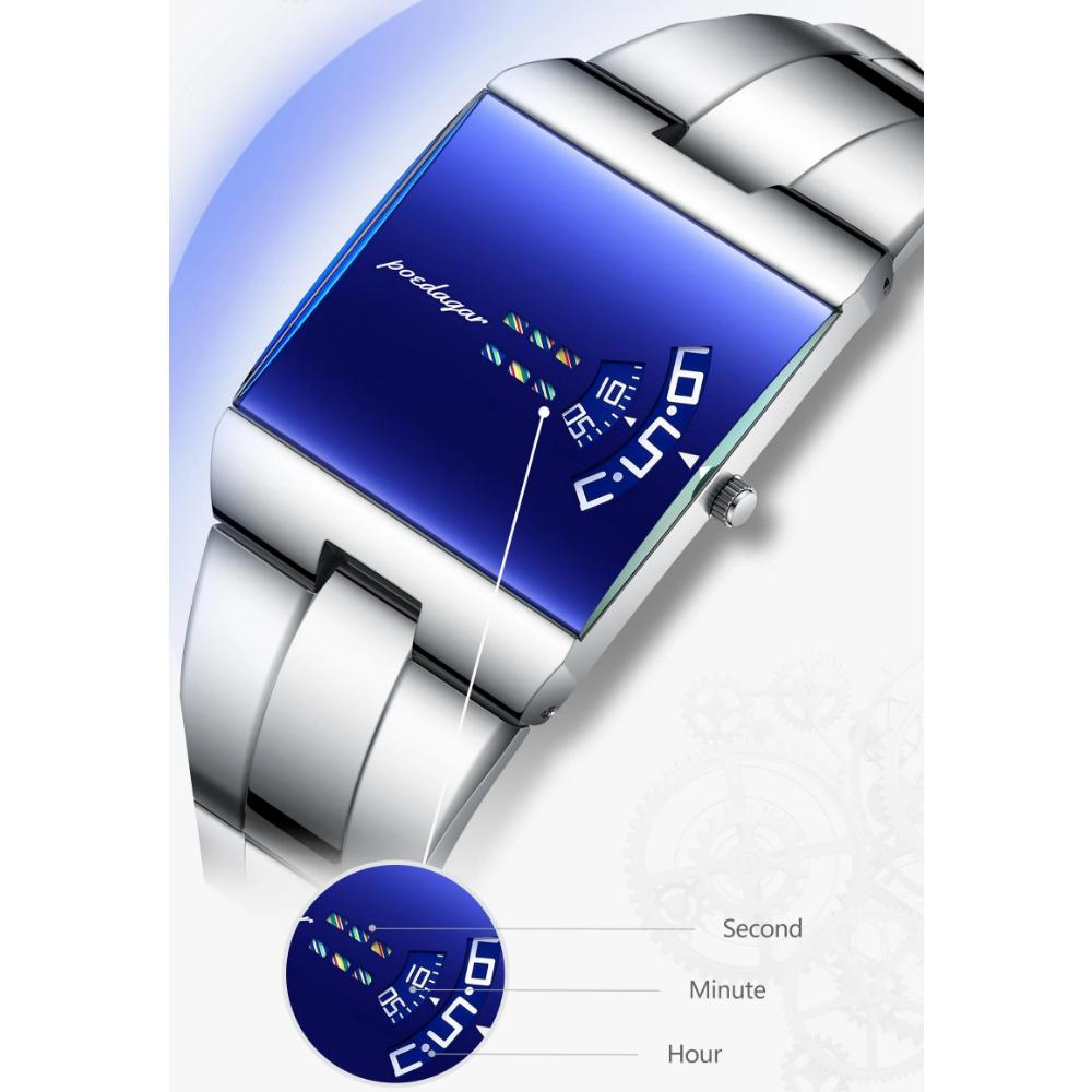 POEDAGAR Fashion Original Male Watch Waterproof Business Elegant Men's Clock Stainless Steel Quartz Casual Watches For Man Reloj