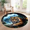 Tiger Round Carpet Design for Decorate room Outdoor Study room Balcony Antislip Round Carpet Decorate Offices Perfect Gift for Women Men