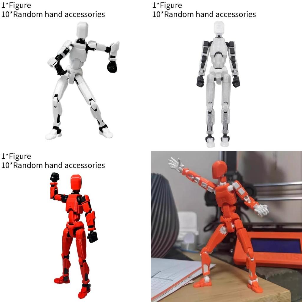 Lucky 13 Vollbewegliche Puppe 3D-gedruckt 3. Generation Dummy-Spielzeug mit 4 Waffen 3 Handtypen Rot Schwarz