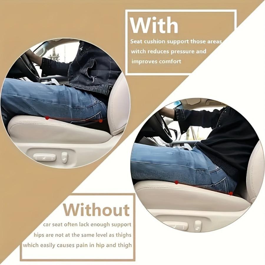 2 In 1 Multifunctional Car Seat Cushion Universal Memory Sponge Seat Lumbar Support Pillow Breathable Driver Seat Raising Pad