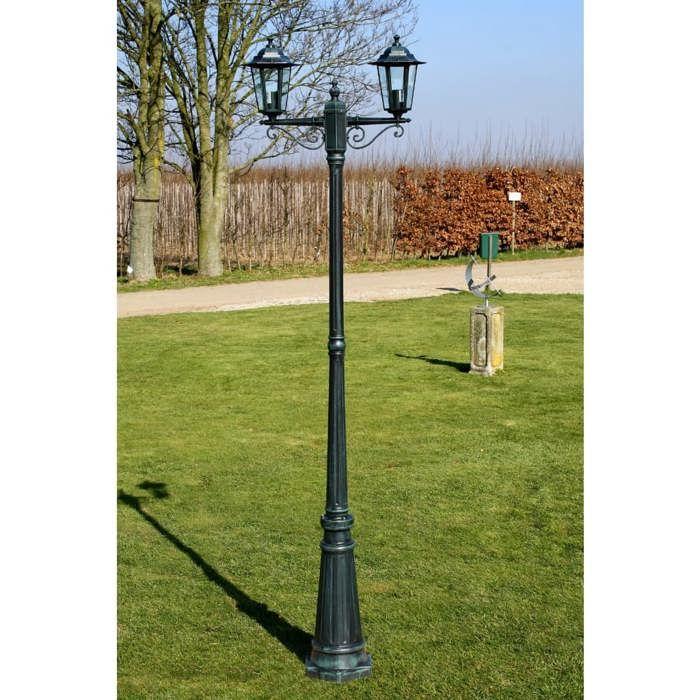 VidaXL Lampe Extérieure Double Hauteur 215 cm Lampadaire Lampe de Jardin 40247