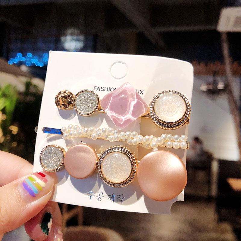 Fashion Hair Pins Side Clip Set Sweet Acrylic Waterdrop Hair Barrettes For Women Girls Korean Geometric Hair Accessories Jewelry