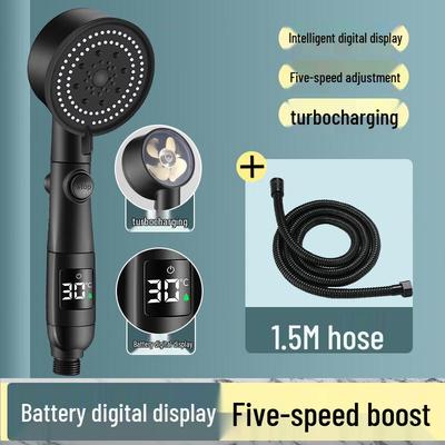 Digital Display Thermostatic Turbocharged Shower Head