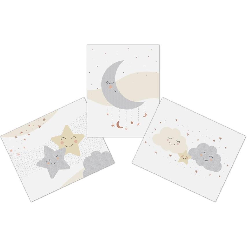 Lambs & Ivy Goodnight Moon 3-Piece Unframed Nursery/Child Wall Art 11” X 14”