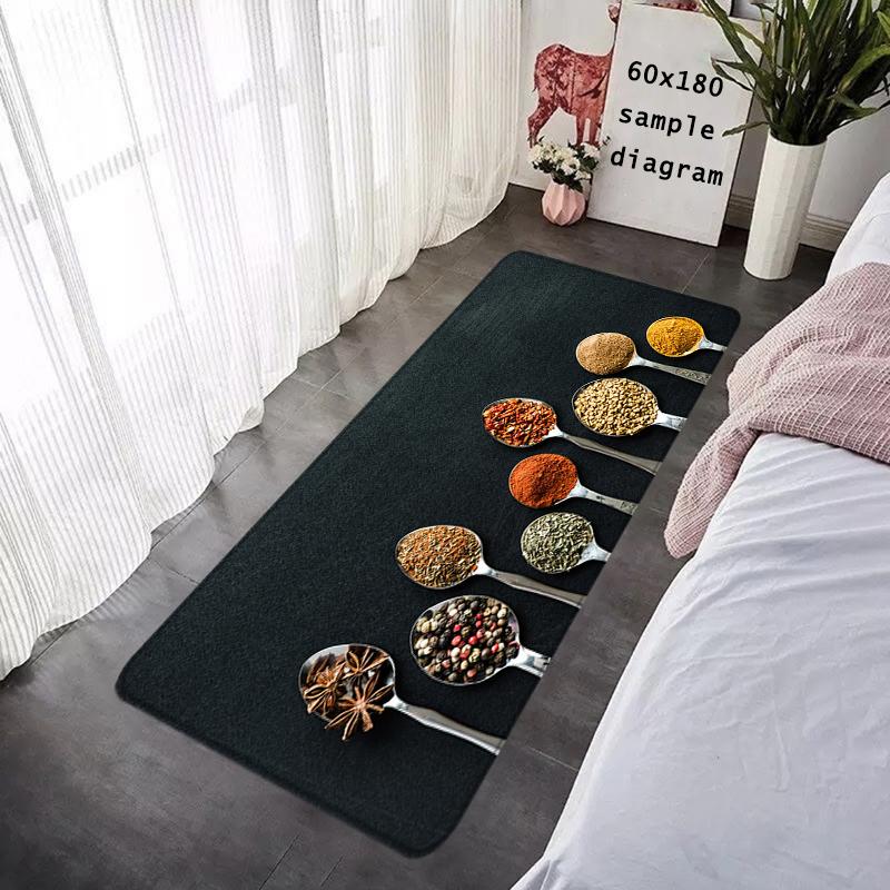 Food Condiment Kitchen Balcony Decor Doormat For Mom Coffee Bean Flannel Floor Mat Indoor Foot Rug Bedside Mats Corridor Carpet