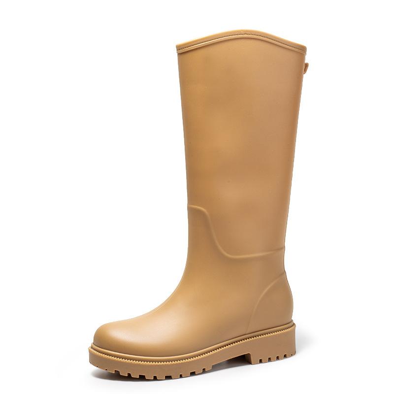 High tube rain shoes women's fashion rain boots outdoor waterproof shoes rubber shoes piled thickened long tube waterproof boots